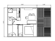 Plan Le Cosy Jungle chalet 5 pers TV + AIR COND 25 sqm   