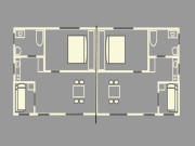 Plan Il bungalow doppio Trianon 8 persone Climatizzato 40 m²